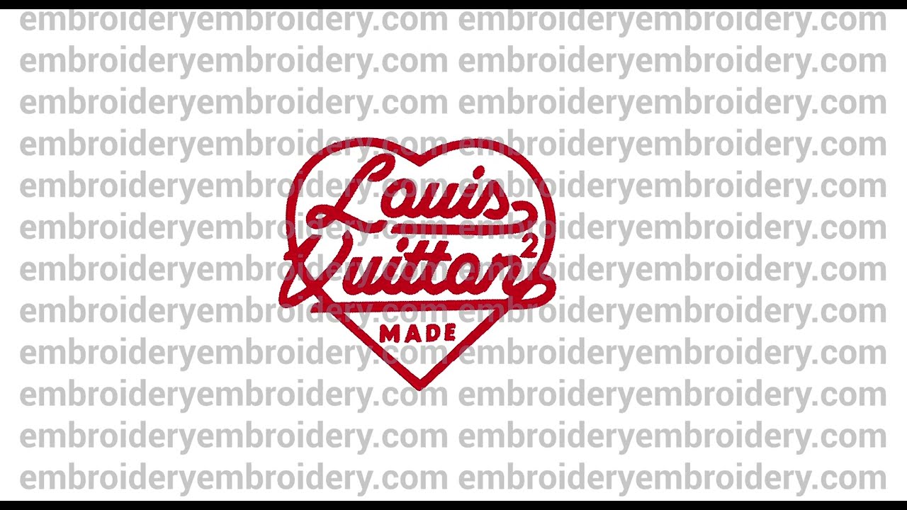 Louis Vuitton Made heart logo machine embroidery design files