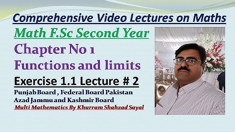 Function, Domain and Range of Function, Math FSC Part 2, Ch 1 Ex 1.1 Lec 2