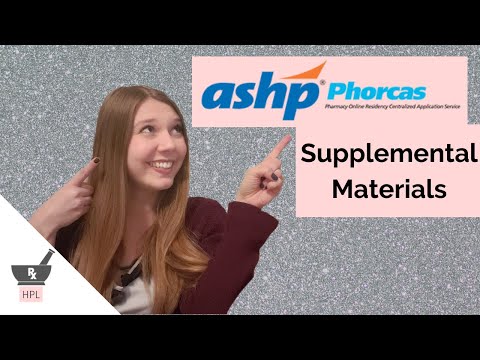 ASHP PhORCAS: Supplemental Materials | How to Get a Pharmacy Residency