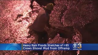 Heavy Rain Floods Stretches Of I-95