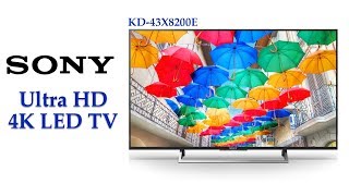 Sony Bravia Kd-43X8200E 43 Inch 4K Uhd Led Smart Tv Triluminos Display, 4 X 4 Sound System