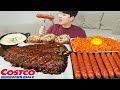 ASMR MUKBANG Fire Noodles Hot Dog Pork Ribs Sausage Recipe Eating