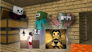 Monster School: SHORT LIFE VS BENDY INK MACHINE CHALLENGE - Minecraft Animations