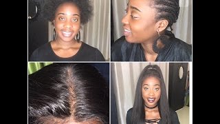 Braid down Natural hair Full lace FREEDOM COUTURE wig Dark brown Silk Top Fake Hair Line