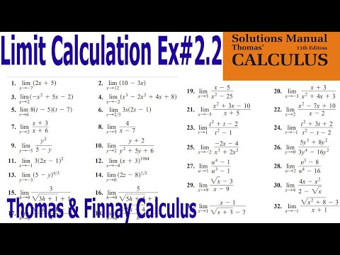 Limit calculations || calculus and analytical geometry || Thomas Calculus