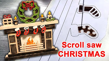Making of Christmas scroll saw project - Christmas fireplace