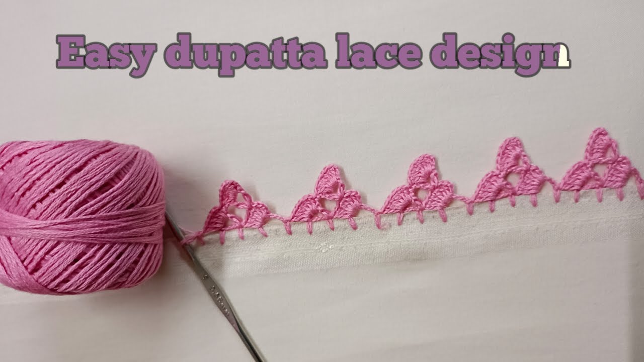 Easy dupatta neck and sleeves crochet lace design / asani se banaye gale aur aastin pe qureshia lace