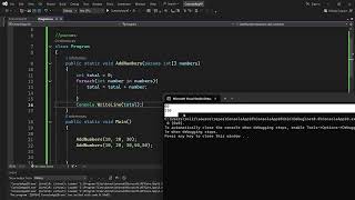 Types of parameters in C# : params, in, optional parameters and named Arguements