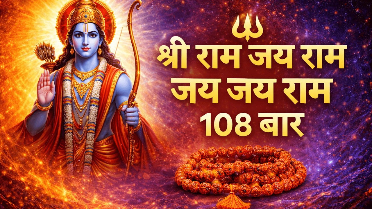 श्री राम जय राम जय जय राम 108 बार | हनुमान जी ध्यान मंत्र | Powerful Ram Naam Jaap #jaishreeram