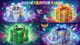 PILIH 1 HADIAH DARI 4 KOTAK SUPER 🎁 PILIH 4 HADIAH AJAIBMU👑 TANTANGAN 4 HADIAH 🌟💫