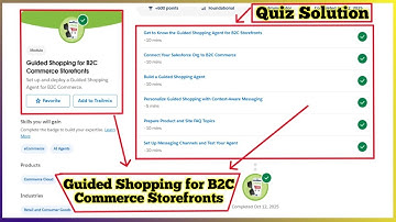 Guided Shopping for B2C Commerce Storefronts | Salesforce Trailhead | Quiz Solution