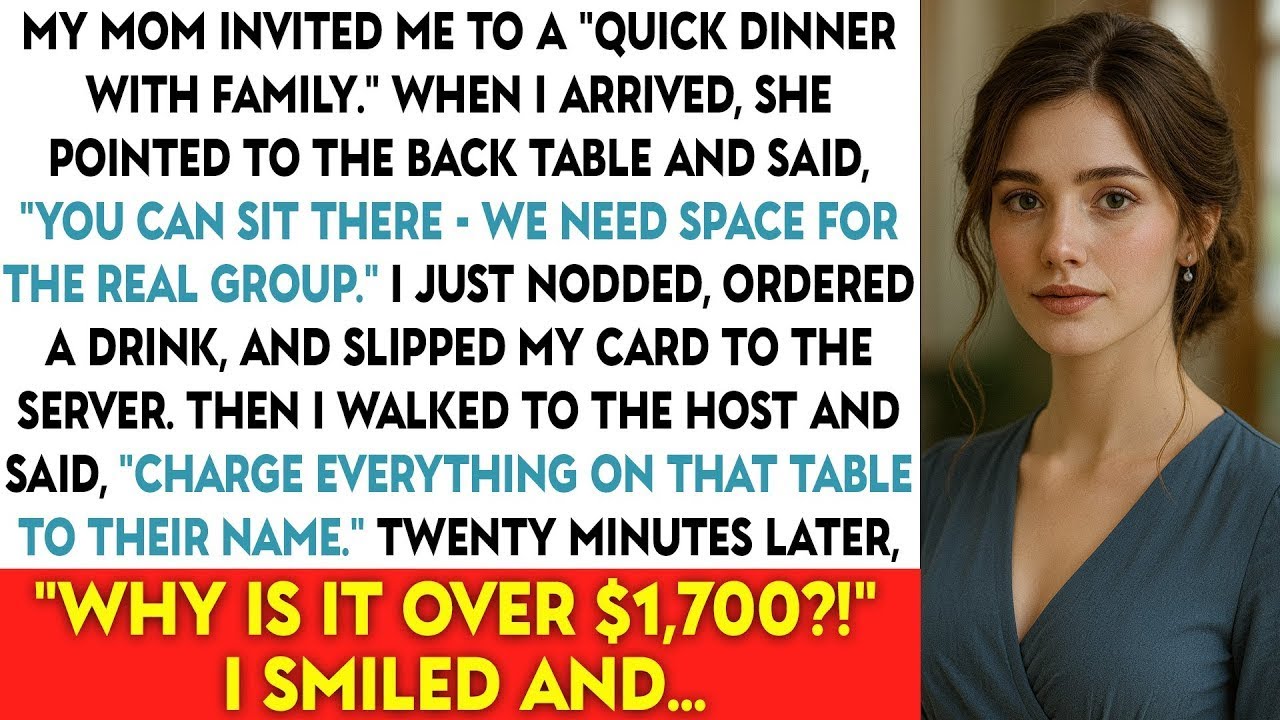 My Mom Invited Me To A “Quick Dinner With Family.” When I Arrived, She Pointed To The Back Table And