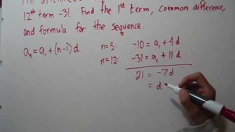 Finding the Formula for an Arithmetic Sequence Given Two Terms
