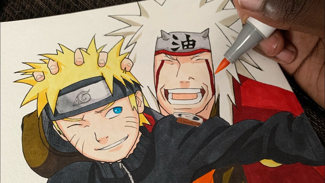 How to draw naruto and Jiraiya, Anime Drawing