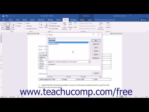 Word 2016 Tutorial Running and Deleting Recorded Macros Microsoft Training