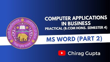 Delhi University - BCOM HONS - CAB Practical - MS Word - Mail Merge