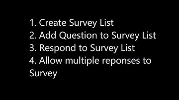 SP Basics - Survey List - SharePoint Online