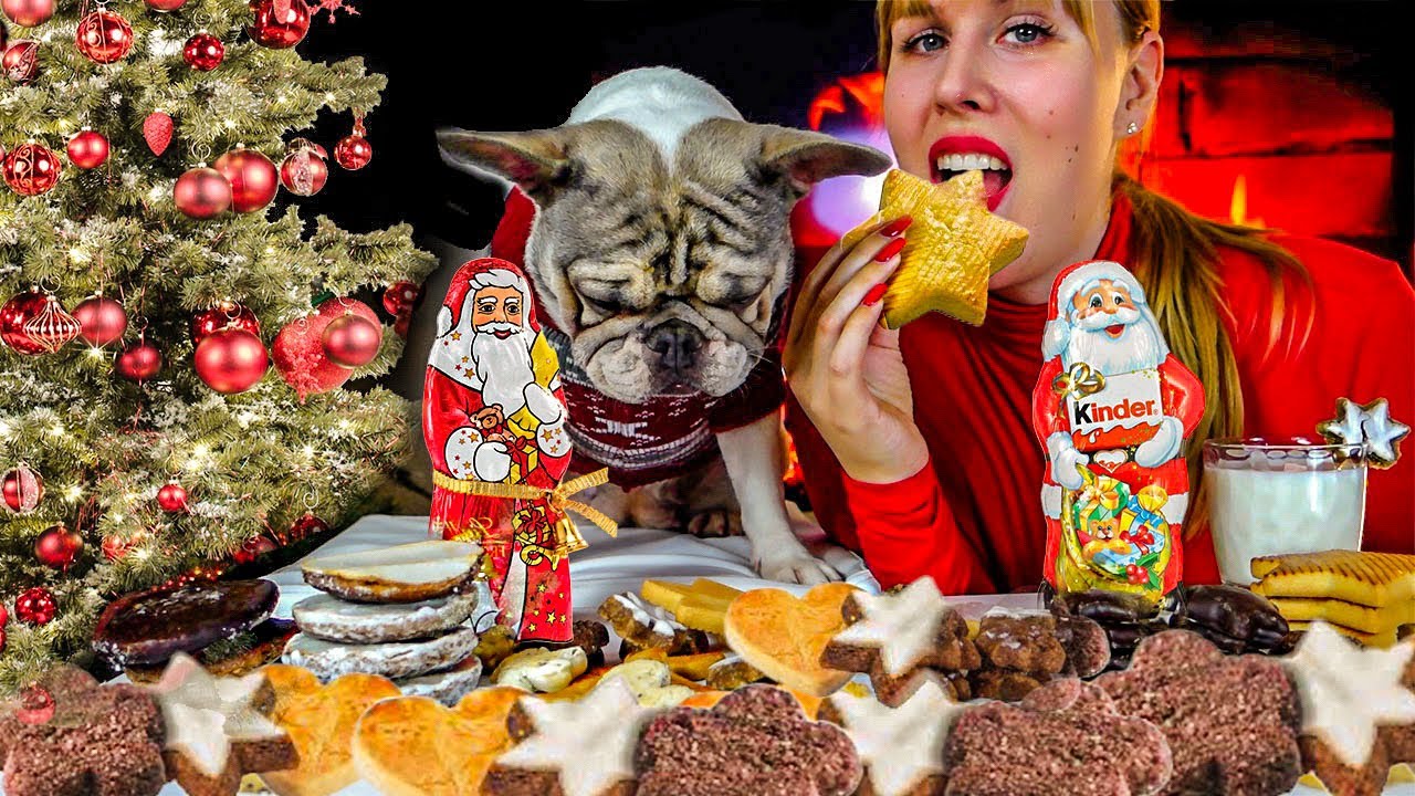 ASMR Mukbang X-Mas Cookie Поедание шоколада