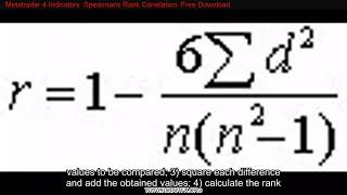 Metatrader 4 Indicators  Spearmans Rank Correlation  Free Download