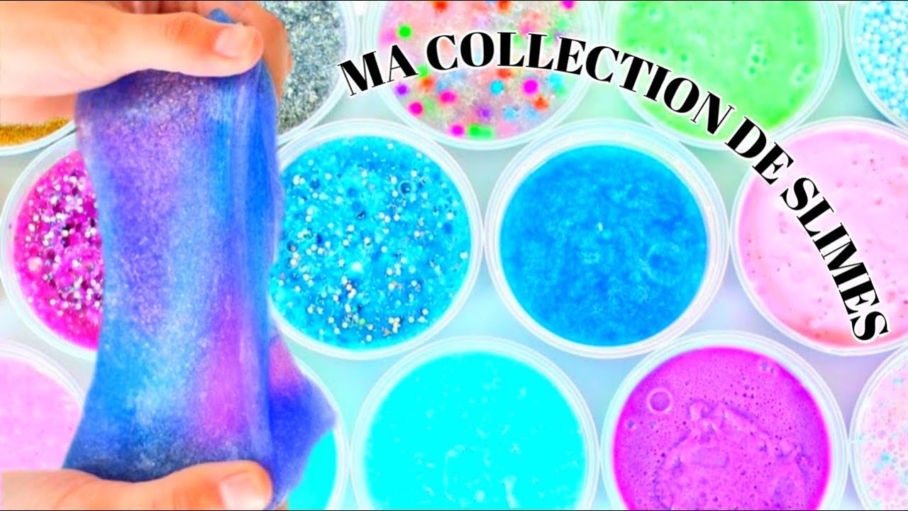 JE VOUS MONTRE TOUT MES SLIMES ( SLIME AVEC DE L'EAU, SLIME CRUNCHY
