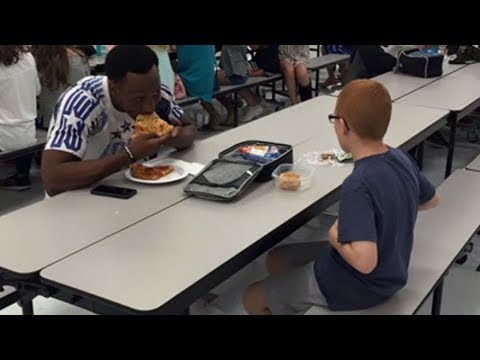 Thumbnail for Her Son Ate Alone At School Each Day. Then When A Football Star Sat Next To Him Mom Was In Tears