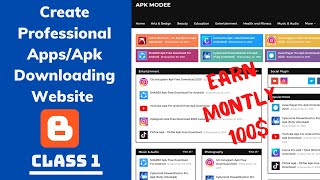 How To Create Apk/App Downloading Website | Create Pro Apk Downloading Website in Blogger Class 1 screenshot 4