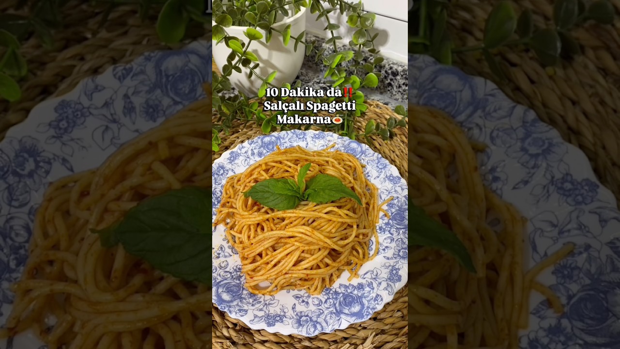 10 Dakika da Salçalı Spagetti Makarna🍝 #makarna #makarnatarifi #yemek  #pratiktarifler #food