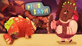 Dino Bash БРОНИРОВАННАЯ ТЁТЯ МОТЯ! Последние уровни на ОСТРОВЕ ВУЛКАНОВ