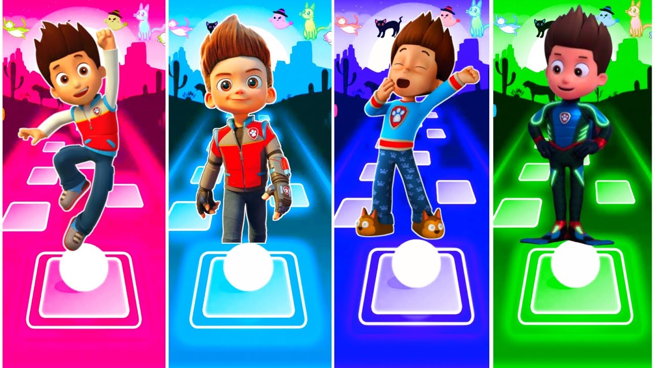 Marshall VS Rubble Paw Patrol VS Ryder Paw Patrol VS Paw Patrol - Tiles Hop EDM Rush 