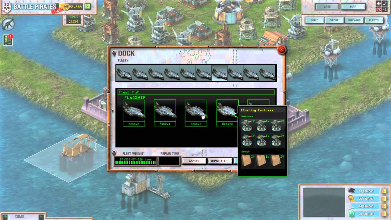 Battle Pirates Beta Fully Upgraded Base YouTube