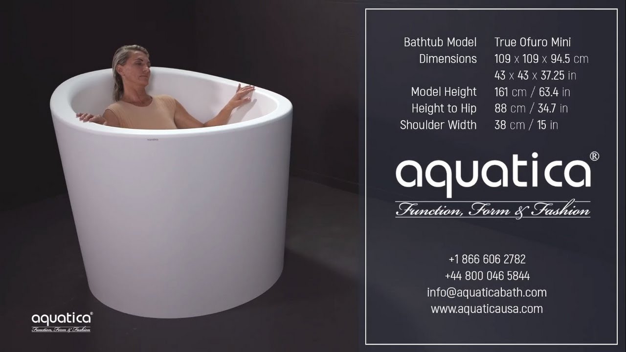 Aquatica True Ofuro Mini Freestanding Bathtub Demo Video for Short People 