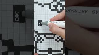 How to draw pixel Hello Kitty #shorts