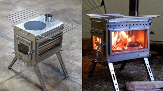 Camping Wood Stove Making Process and Test Burn - Downsizing M-Stove V2 for Hot Tent