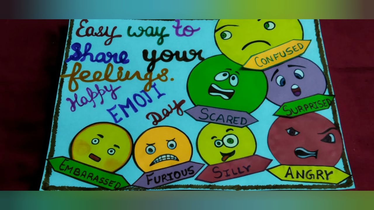 World Emoji Day (July 17th )/Easy drawing on World Emoji Day /Poster on World Emoji Day