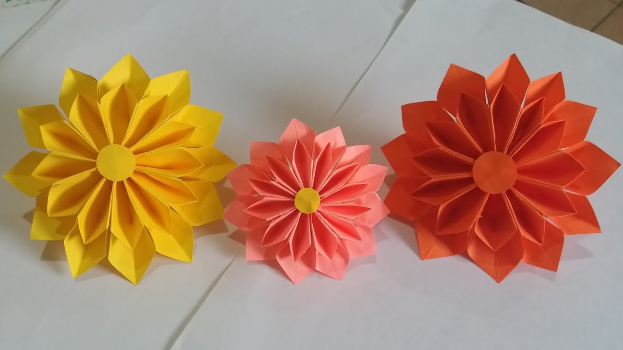 Easy Paper Flower 12 petals|DIY Crafts|Flower Making[Angie's art and craft]