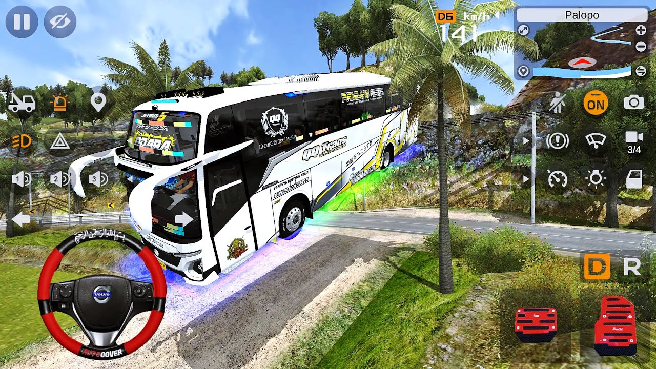 Bus Andara QQ Trans Mercedes Pasang 60 Corong Malah Terjun Bebas Di Jalur Blusukan