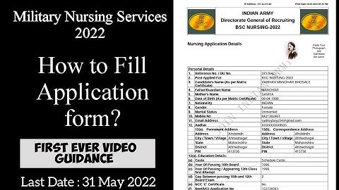 MNS 2022 l Military Nursing Services l How to Fill Application Form? l Easy Steps and Clear Guidance