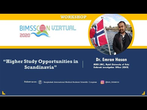 Higher Study Opportunities in Scandinavia ||  Dr  Emran Hasan || BIMSSCON 2020 Virtual