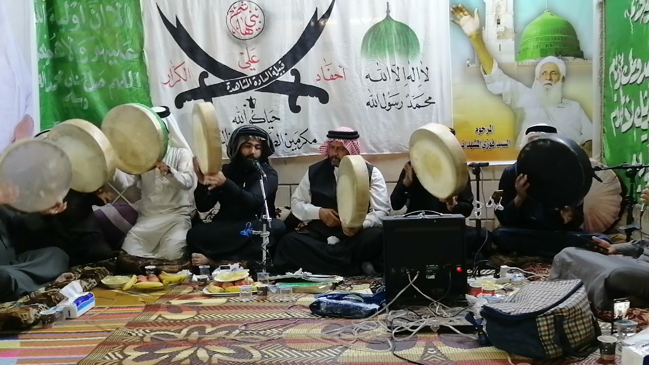 المداح ثامر الجبوري والمداح صدام العبيدي  تكية السادة المشاهدة الرفاعية القادرية في شاطيء التاجي