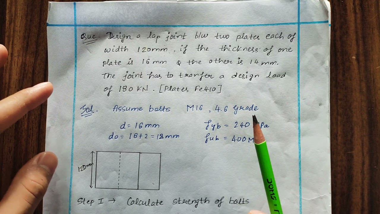 Designing Of Lap Joint | Problem 2 | Bolted Connection | Design Of Steel Structures