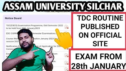 Finally TDC routine published on official site | Exam confirmed | Assam University | Pranoy Roy