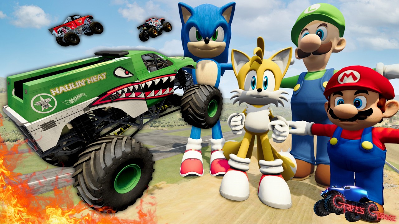 Monster Truck Madness LIVE | Satisfying Jumps and Crashes | BeamNG Drive - Griff's Garage