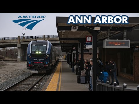 Amtrak's Wolverine at Ann Arbor, MI 4/9/25