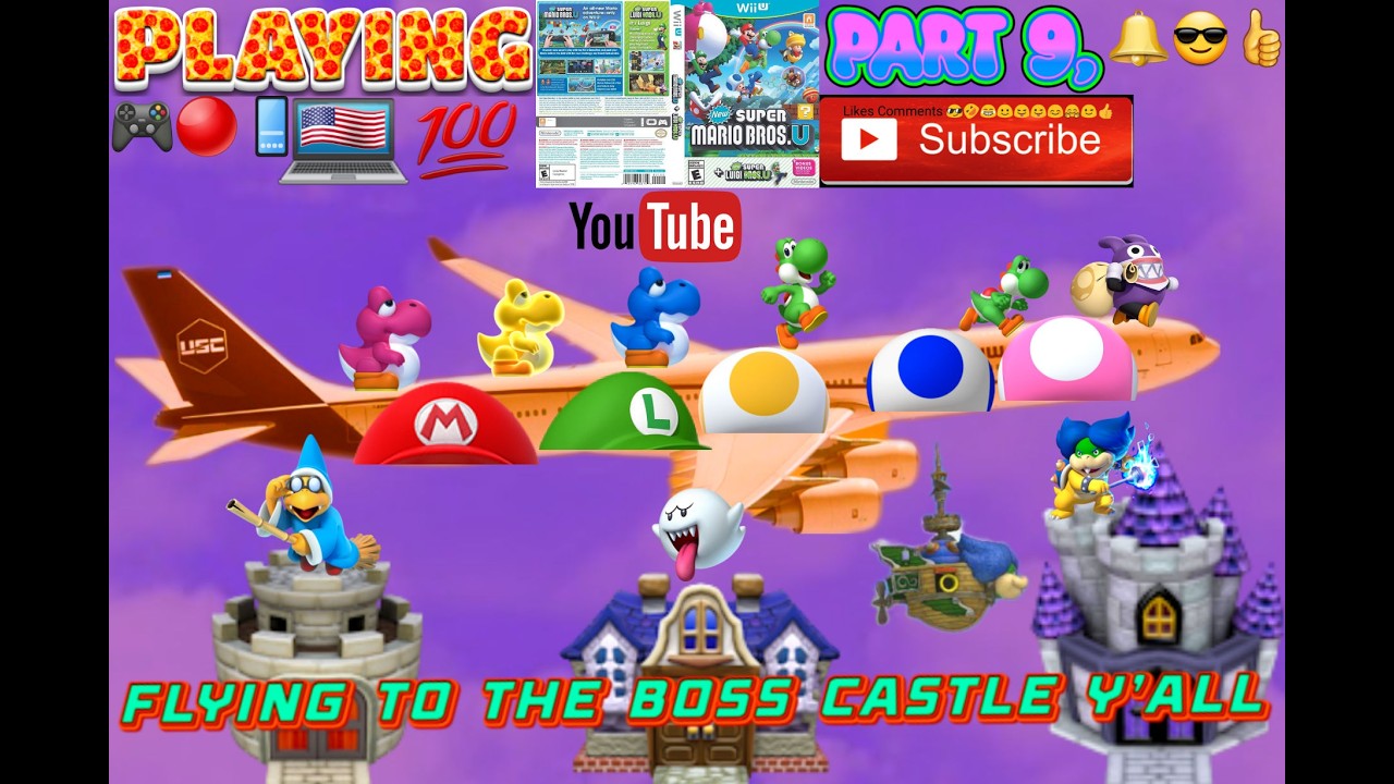 🎮🔴📱🟣PLAYING NEW SUPER MARIO BROS.Wii U💯PART 9,🛩FLYING👨🏾‍✈️🌎🛫👩🏾‍✈️TO🛬THE🔔BOSS🏰CASTLE😎Y'ALL👍🏿