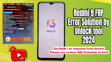 Redmi 9 FRP error Ext.RAM no response from device | MIIUI 13 frp 2024 | FRP BYPASS UNLOCK TOOL |