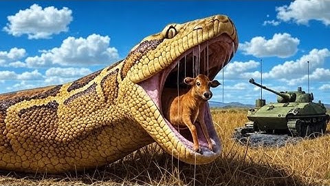 Courageous Rescue Team Fights Giant Python to Save Innocent Red Bull 🐂