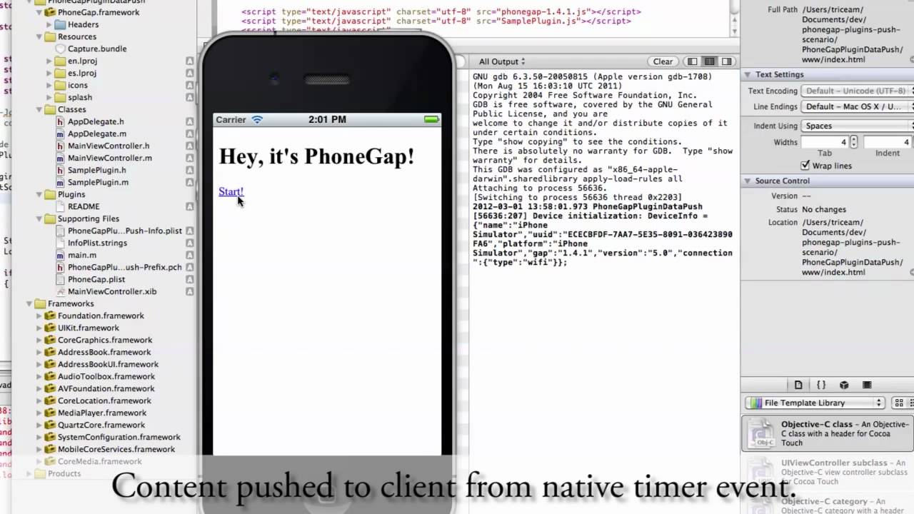 Phonegap Data Push From Native Plugin