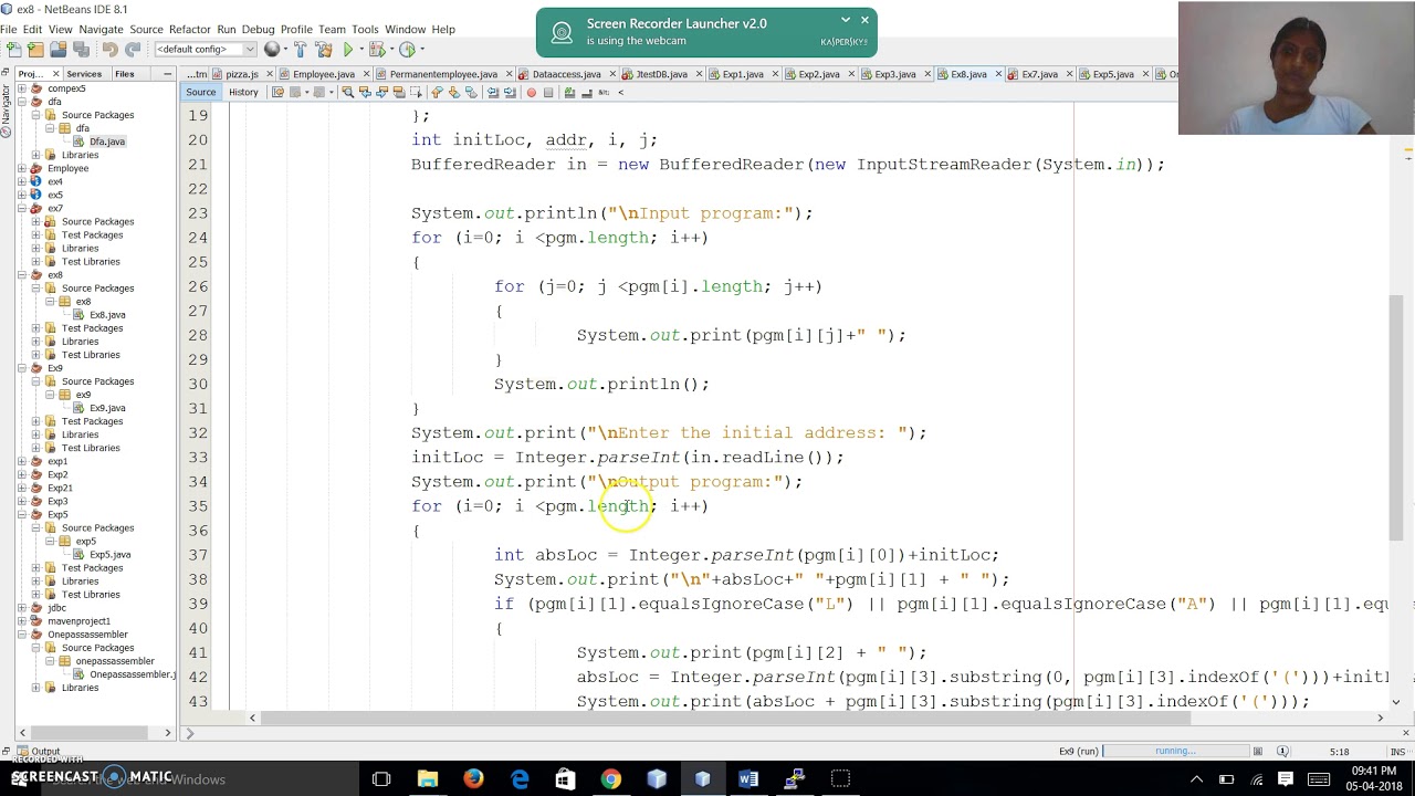 UR15CS223 EX8 COMPILER - YouTube