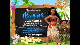 Moana Invitation Free, Moana Birthday Invitation, Moana Party Invitation