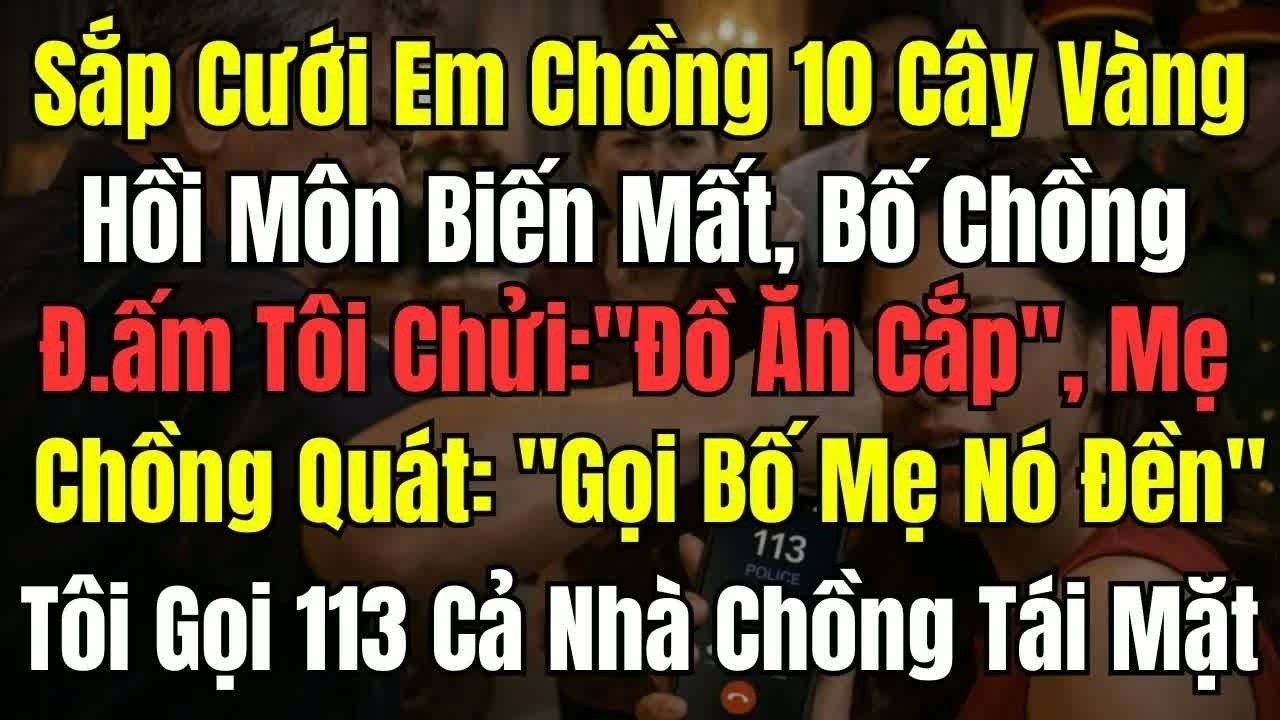 Ngày cưới em chồng, bố chồng tố tôi ăn cắp 10 cây vàng, câu nói của tôi khiến cả 13 người trong nh